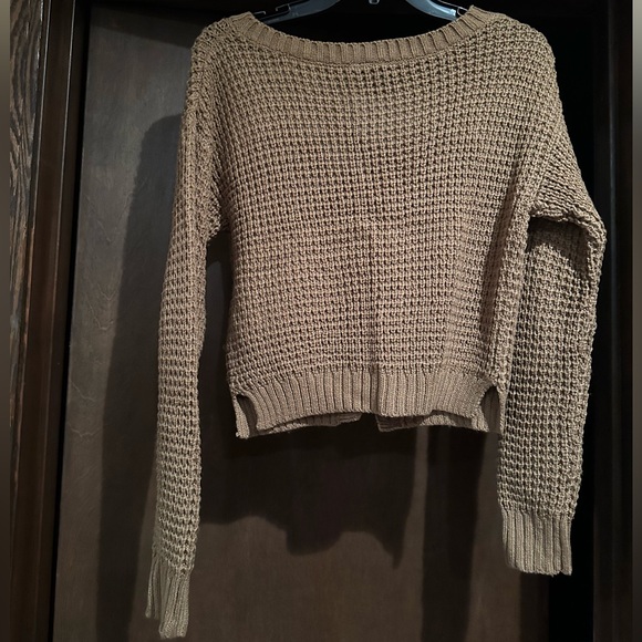 Brown Cropped Cardigan Sweater - Picture 8 of 9